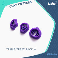 Triple Treat Pack A Clay Cutter Size 19/ Clay Tools/ Polymer Clay Cutter/ แม่พิมพ์กดดินโพลิเมอร์ทำต่างหูรูปทรงธีมฮัลโลวีนเซ็ท C