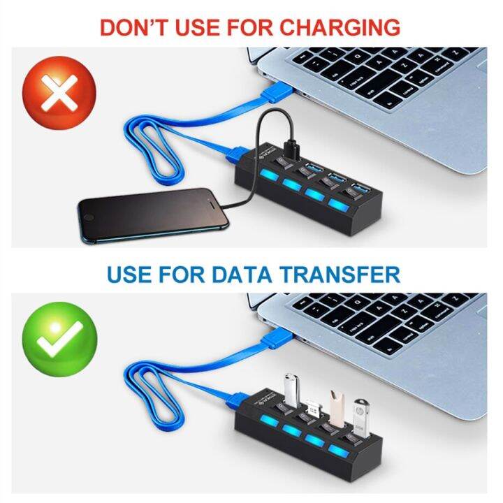 usb-pzzpss-3-0ฮับยูเอสบีฮับ-usb-3-0ที่พ้วง-usb-ตัวแยก-usb-ใช้อะแดปเตอร์4-7พอร์ตตัวขยายหลายอันฮับ2-0-usb3พร้อมสวิตช์สำหรับพีซี