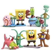 8pcs/set Spongebob Patrick Keychain Figure Collection Model Toys