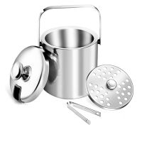 Ice Bucket With Lid Ice Bucket Multi-function Stainless Steel Freezer With Lid double-layer ice bucket with an ice filter