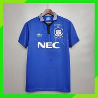 2022 2023 Newest เสื้อกีฬาแขนสั้น ลายทีมชาติฟุตบอล Everton 94-95 ชุดเหย้า สไตล์เรโทร