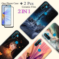 แบบ2 IN 1สำหรับ Realme 9 Pro เคสเคสซิลิโคนเนื้อนิ่ม TPU พร้อมปกป้องหน้าจอเซรามิกโค้ง