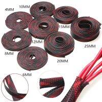 1/5M/10/20/50/100M Insulated Braided Cable Sleeves PET Expandable Wire Gland Protection Black Red 2/4/6/8/10/12/15/20/25mm