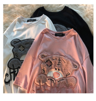 A-up 2021 New Summer Woman Tshirts Womens Cute Embroidery Loose Y2k Top Summer Plus Size All-match Woman Tshirts Graphic Tee