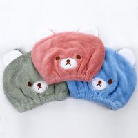 ☋♈ Cute Animal Dry Hair Baby Towels Ultra-Soft Coral Fleece Dry Hair Hat Strong Absorbing 4Colors Infant Children Bathing Supplies