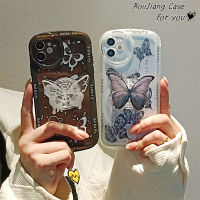 RouJiang เคสสำหรับ Samsung A04E A04s A13 A23 A03 A03s A32กลมลายผีเสื้อ A52 A73 A52s A30s A22 M11 A12 A02s A30 A11ป้องกัน TPU