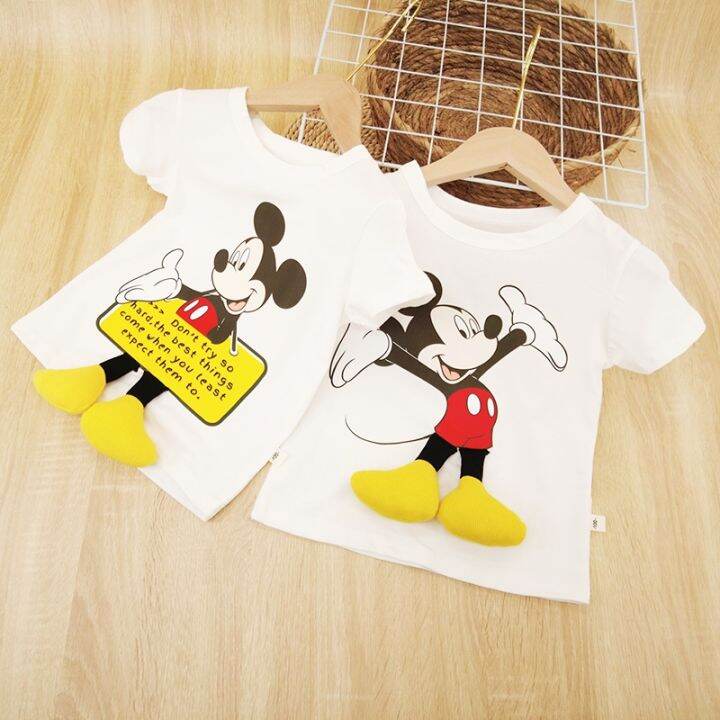 Kids T-shirts 3D Cartoon Mickey Girls Boys Short Sleeve Tops 100% Cotton Breathable Shirt Kids T-shirts 3D Cartoon Mickey Girls Boys Short Sleeve Tops 100% Cotton Breathable Shirt
