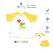 Bộ cộc tay cài chéo in hình Crocodile BT009 BENTY cotton unisex