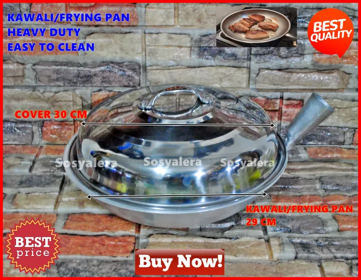 Sosyalera Heavy Duty Aluminum KAWALI / Frying Pan With Stainless Cover