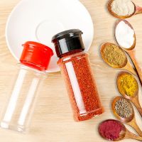 【CC】 and Pepper Seasoning Bottle Transparent Spice Jar Colorful Lid Condiment Cruet Storage Rack