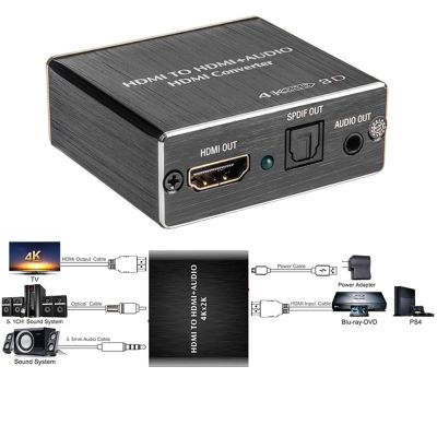 HDMI-compatible Audio Extractor Stereo Extractor Converter Optical TOSLINK SPDIF + 3.5mm Audio Splitter Adapter