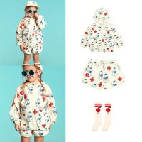 2023 베베베베 Korean Baby Hooded Jacket and Shorts Set Summer Spring Brand Kids Girl Boy Children Sweatshirts Outwear Pant Clothing  by Hs2023