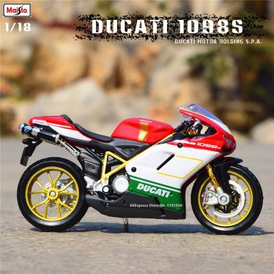 Maisto 1:18 Ducati 1098S Panigale V4 Kawasaki Moto Car ต้นฉบับได้รับอนุญาตโมเดลมอเตอร์ไซค์อัลลอยจำลองของสะสมรถของเล่น