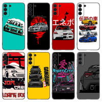 [ขายดี2023] ที่เคสโทรศัพท์รถสปอร์ตญี่ปุ่นเจดีเอ็มสำหรับ Samsung Galaxy S21 S20 S22เบา S10เป็นพิเศษ S9 S8บวกขอบ S7 S10E ฝาครอบสีดำ TPU แบบนิ่ม