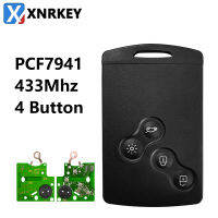 XNRKEY 4 Button Smart Card Remote Key PCF7941 Chip 433Mhz for Renault Megane 3 Laa 3 Scenic 3 2009–20 15 Car Keys