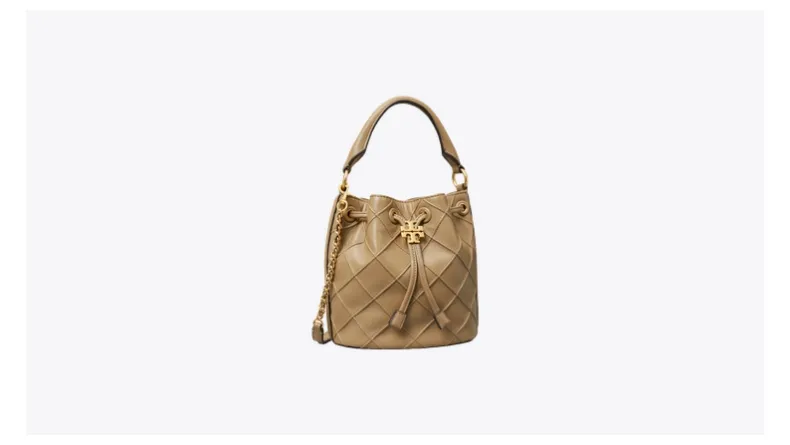 Tory Burch 142565 SMALL FLEMING SOFT BUCKET Bag Beige