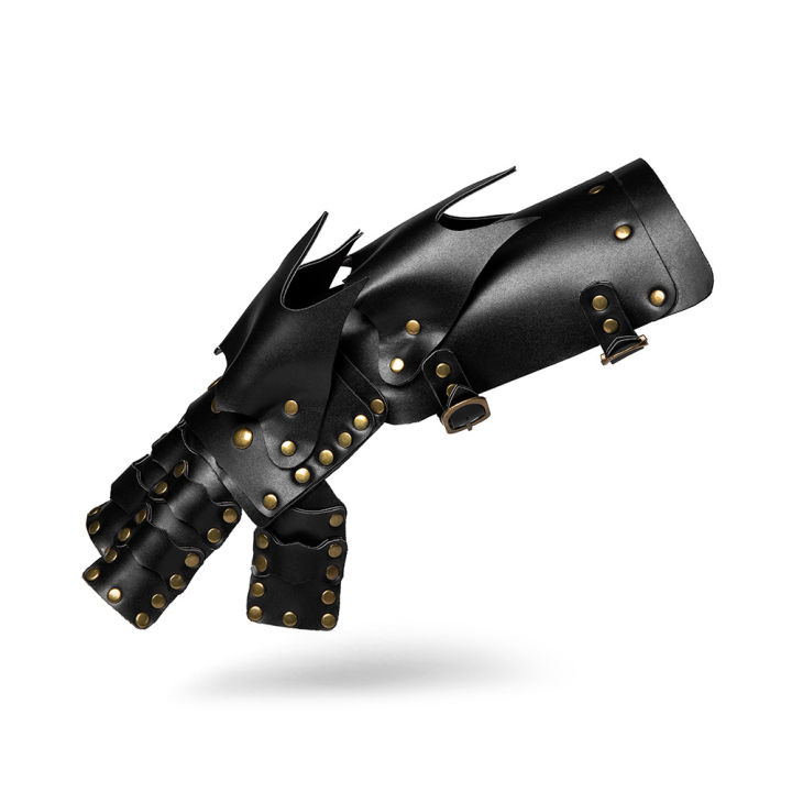 halloween-steampunk-cosplay-anime-game-pu-leather-color-matching-arm-sleeve-stage-performing-costumes-gloves