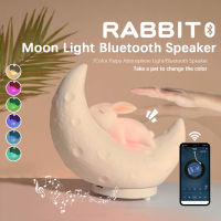 Bluetooth Music Rabbit Moon Speaker Led Lights Rgb Atmosphere Light Silicone Neon Night Light Room Decor Decoration Bedroom Lamp