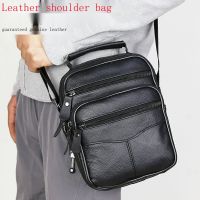 ☊Handbag Leisure Business Shoulder Bag Mens Genuine Leather Messenger Vertical Briefcase Handbag Fash