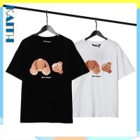 พร้อมส่ง เสื้อยืดแขนสั้น ผ้าฝ้าย โอเวอร์ไซซ์ ลายหมี สไตล์ฮิปฮอป วินเทจ พลัสไซซ์ สําหรับผู้ชาย