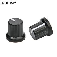 20Pcs WH148 Hot Sale 6mm Shaft Hole Dia Plastic Threaded Knurled Potentiometer Knobs Caps AD2