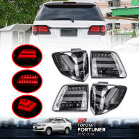 ไฟท้าย LED ลาย BMW รุ่น โตโยต้า ฟอร์จูนเนอร์ TOYOTA FORTUNER ปี 2012 - 2014 สีแดง ดำ 4 ดวง