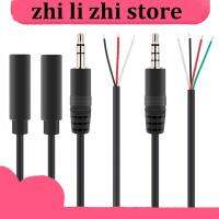 zhilizhi Store 3.5mm 3Pin 4pin Stereo AUX Male Female wire Connector Audio Extension Cable 3 4 pole Head Line 3.5mm DIY Cable Core