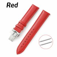 ：》《{ First Layer Cowhide Watch Strap 12Mm 14Mm 16Mm 18Mm 20Mm 22Mm 24Mm Genuine Leather Watch Band Butterfly Buckle Replace Wristband