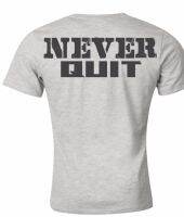 Fashion New Top Tees Shirts Street Clothes Never Quit Weight Lifting O-Neck Summer Simple Short-Sleeved Cotton T-Shirt Customize S-4XL-5XL-6XL