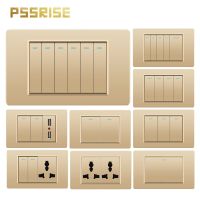 PSSRISE A18 US BR CA MX UN Wall Switch Socket USB TV TEL คอมพิวเตอร์ Power Outlet PC แผงสำหรับ Light Doorbell 118*72มม.