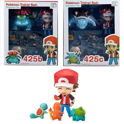 โปเกมอนสีแดง425 425B 425C ชาร์แมนเดอร์ Bulbasaur Squirtle Pocket Monster ตุ๊กตาขยับแขนขาได้โมเดลของเล่นขยับได้10ซม.