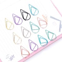 12 PCS/Set Metal Material Drop Shape Paper Clips Gold Silver Color Funny Kawaii Bookmark Office School Stationery Marking Clips