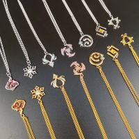 New Game Genshin Impact Necklace Vision Yae Miko Lnazuma Wendi Xiao Luminous 7 Element Weapons Eye Of God Pendant Metal