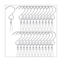 24 Pcs Swivel Clip Hanging Hooks Stainless Steel 360 Degree Rotating Windsock Clips for Hanging Wind Chimes,Bird Feeder