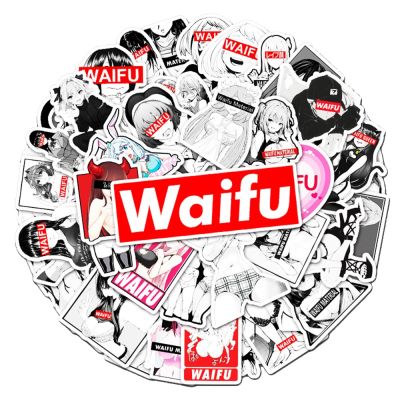 hotx【DT】 51PCS Anime Waifu Graffiti Stickers Fridge Skateboard Mug DecorationStickers