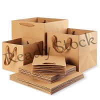 【hot sale】 ☫❈❣ B41 [Ready Stock]Square Sizes Paper Bag Kraft Paper Gift Shopping Handle Bags for Package for Shopping Bags Packaging Bags Gift Bags Recyclable Environmental Kraft Bags Wedding Bags Party Favor