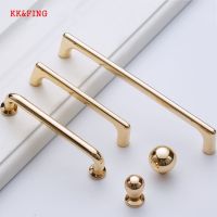 ▤✚ KK FING Zinc Alloy Bright Gold Cabinet Handles Solid Drawer Knobs Kitchen Cupboard Wardrobe Door Pulls Furniture Handle Hardware