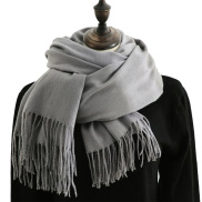 Women Scarf Solid Color Good Warmth Retention Lightweight Japanese Korean