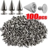 Silver Cone Studs And Spikes Metal Double Cap Rivets Stud Round Nail Rivet DIY Clothes Shoes Bag Clothing Accessories Wholesale