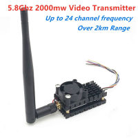 กว่า2กิโลเมตรช่วง5.8กิกะเฮิร์ตซ์2วัตต์ FPV ส่งสัญญาณไร้สาย TS582000 5.8กรัม2000มิลลิวัตต์8CH วิดีโอ AV เสียงผู้ส่ง