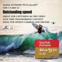 Sandisk การ์ดหน่วยความจำแบบเดิมไมโครการ์ด SD สุดขีด A1 A2 V30แฟลชการ์ด U3 64GB 32การ์ด GB TF 128GB เมมโมรี่ไมโคร SD สำหรับโดรน DJI