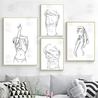 Abstract Female Line Drawing Art Poster Sexy Woman Body Canvas Painting Wall Minimalist Print Pictures for Living Room Decor