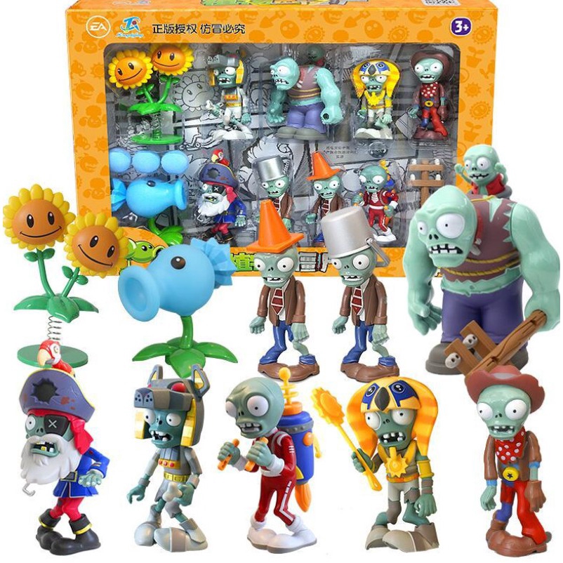 10Pcs Plants vs Zombies 1 Series Games Toy PVC Doll Figure Kid Toy Xmas Gift 