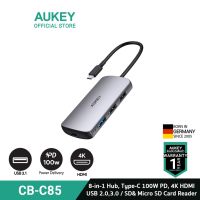 AUKEY CB-C85 USB C Hub ฮับ 8-in-1 with 4K HDMI, USB 2.0. USB 3.0, 100W PD Charging, SD&amp;Micro SD Card Reader รุ่น CB-C85