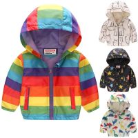 Rainbow Baby Boy Jacket Thin Kids Hooded Coat Fashion Children Outerwear Outfits