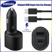 Original 60w Samsung Super Fast Car Charger Pd Usb Type C Port Auto Cargador 45w Galaxy S23 S22 5g S21 Note 20 10 Z Flip3 A52