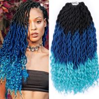 แฮร์พีซถักเปียผมดาวสีดำแฮร์พีซถักเปีย20นิ้วใหม่เทพธิดา Locs ที่มีปลายหยิกหยักศกการต่อผมเปีย