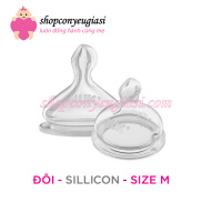 HCMNúm Ty NUK Silicone - Đôi - Cổ Rộng - 0-6m 6-18m