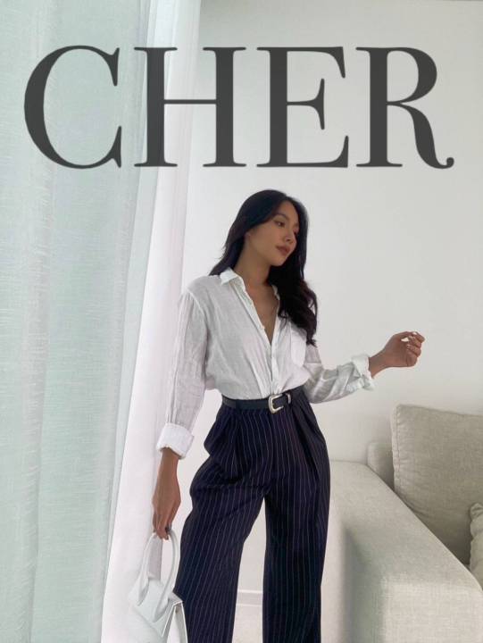 กางเกง-cher-กางเกงขายาว-กางเกงใส่ทำงานตัวนี้ทรงสวยมากๆขากระบอกผ้าลายสวยมาพร้อมเข็มขัด-classyสุดๆใส่ทำงาน-ใส่เที่ยวตัวนี้ตัวเดียวจบเลยค่