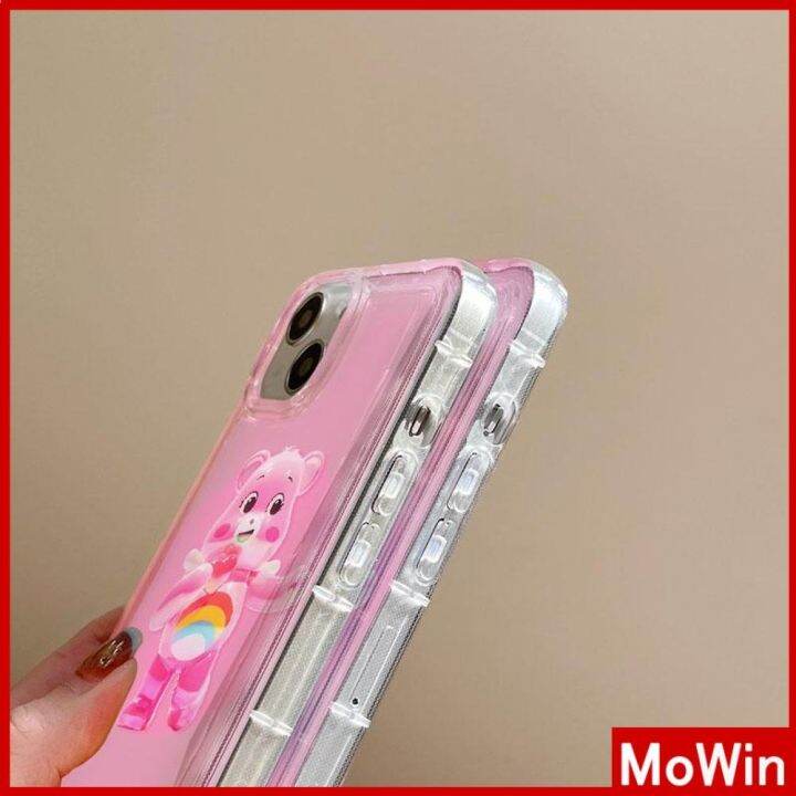 mowin-เข้ากันได้สำหรับ-เคสไอโฟน-เคสไอโฟน11-เคส-สำหรับ-iphone-14-เคสไอโฟนเคสใส-เคสนิ่มถุงลมนิรภัยกันกระแทกน่ารักหมีการ์ตูนน่ารัก